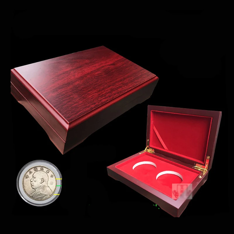 Оригинальная коробка для монет в стиле красного дерева, футляр для хранения монет, сертифицированных Slab, Шкатулка для ювелирных изделий, организация домашнего хранения