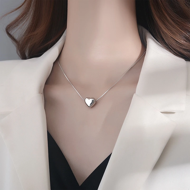 Новый тренд, Винтажное простое ожерелье-штамп с подвеской в виде сердца любви для женщин, элегантные вечерние украшения, подарки на День рождения