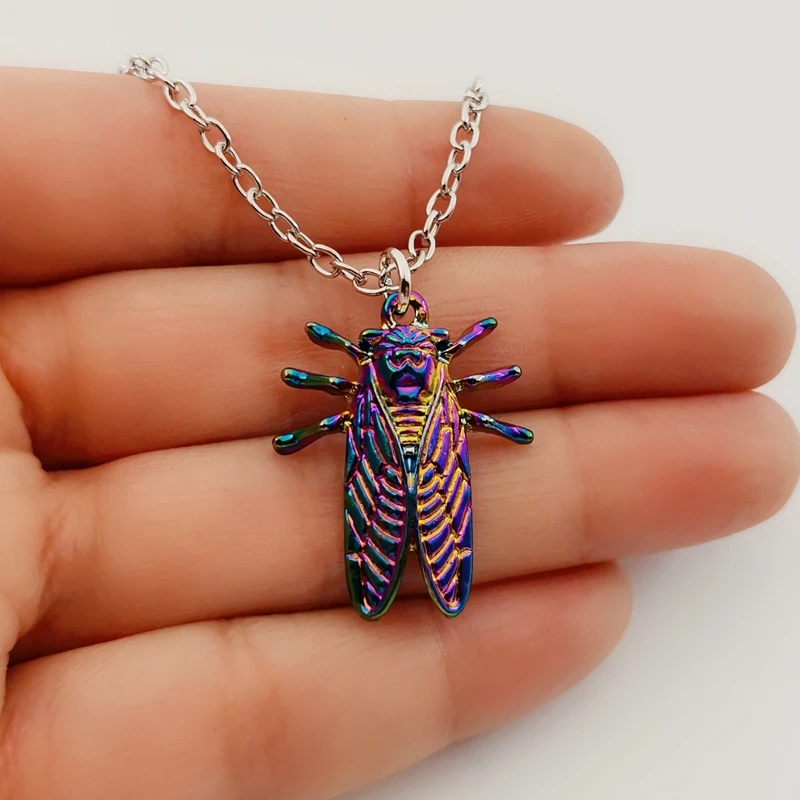 Новый дизайн 2020 года! Психоделическая цикада, ожерелье из насекомых, уникальное ожерелье, супер симпатичное