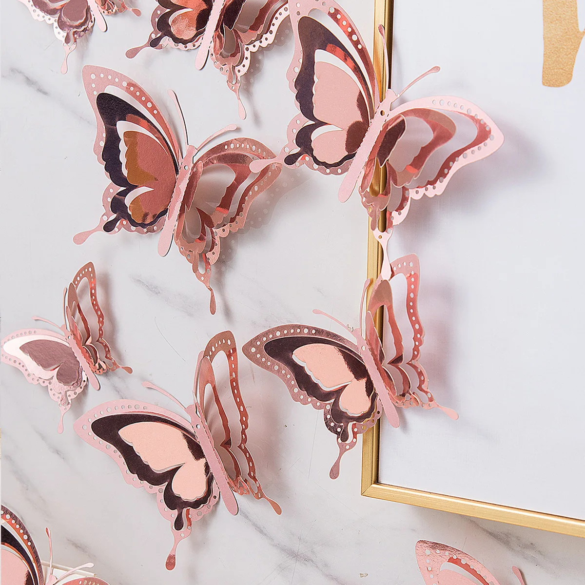 12шт 3D наклейки на стену с бабочками, самоклеящиеся обои с бабочками для дома, украшения гостиной, детской комнаты, украшения своими руками