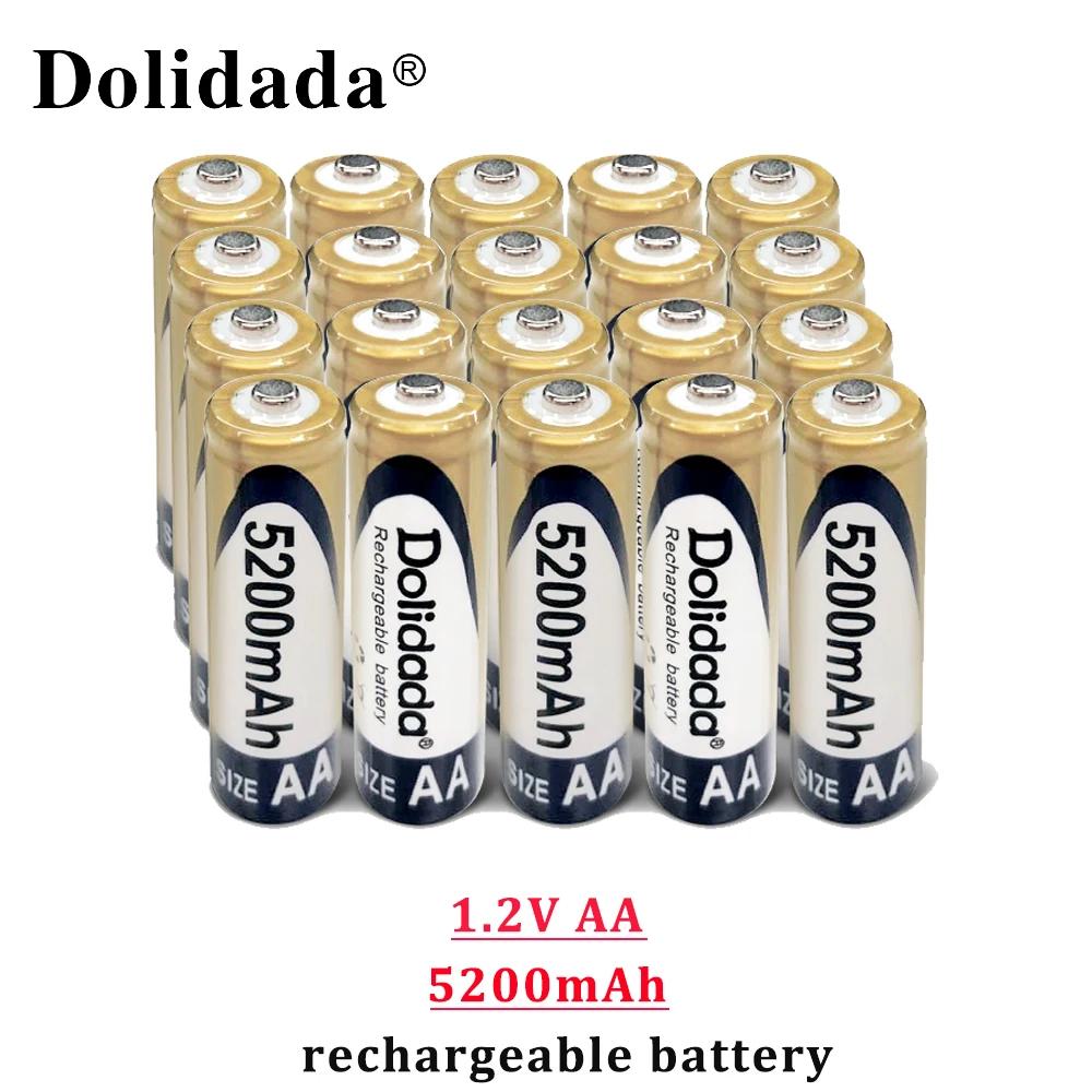 Batterie Alcaline Rechargeable 1.5VAA 5200mah, Avec Chargeur, Pour Jeu Vidéo, Radio, Détecteur De Fumée, Téléphone Sans Fil