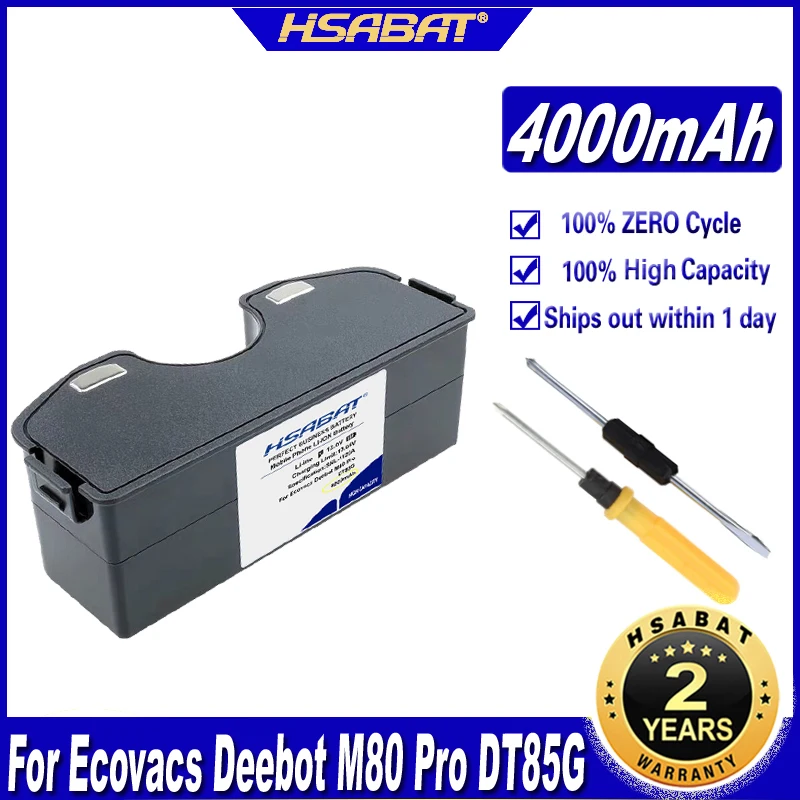 HSABAT DT85G DT85 Аккумулятор емкостью 4000 мАч для ECOVACS Deebot DT85G DT85 DT83G DM81 Робот-Пылесос Уборочная Машина Батареи
