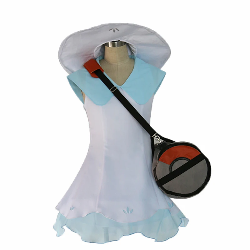 Платье для косплея sun moon Lillie со шляпой и сумкой, костюм для косплея 11