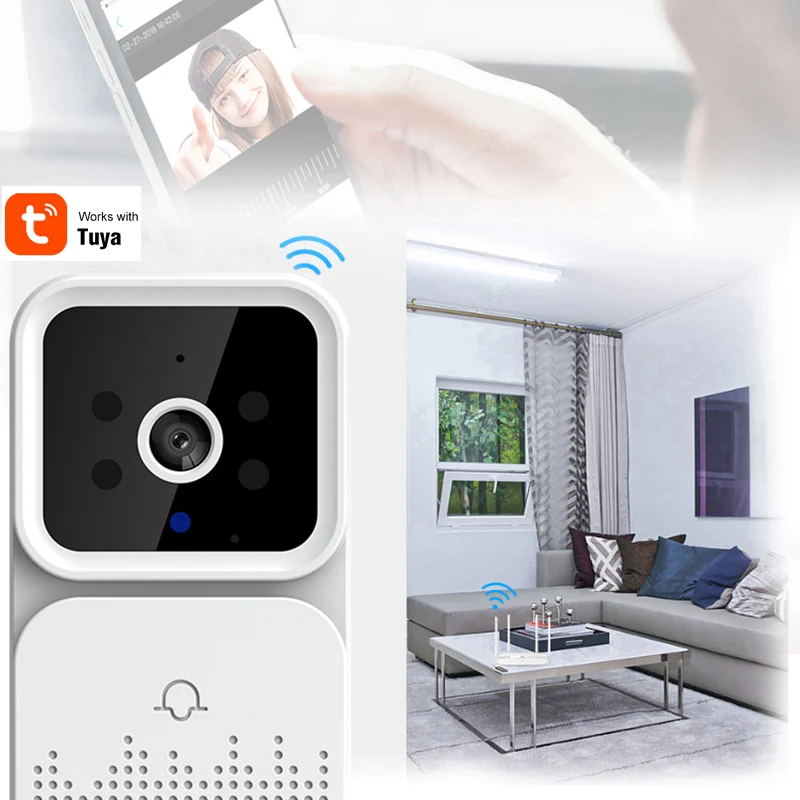 HD визуальный интеллектуальный дверной звонок системы безопасности беспроводной видеодомофон с двусторонним аудио 