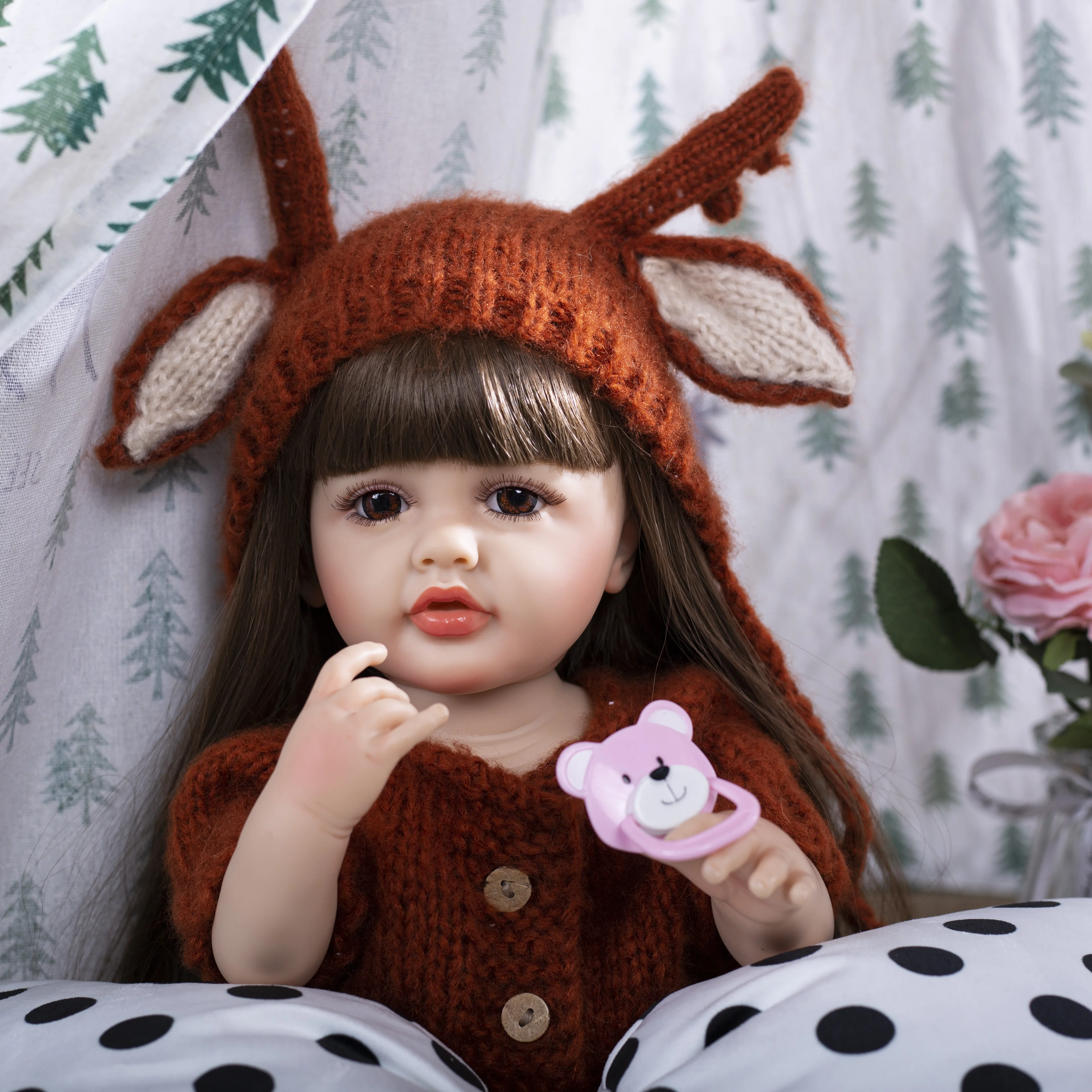 KEIUMI Новое поступление 55 см 22 дюйма Силиконовый винил Возрожденный Эльфийский олень Кукла Bebe Reborn Игрушки Подарки на День рождения для ребенка