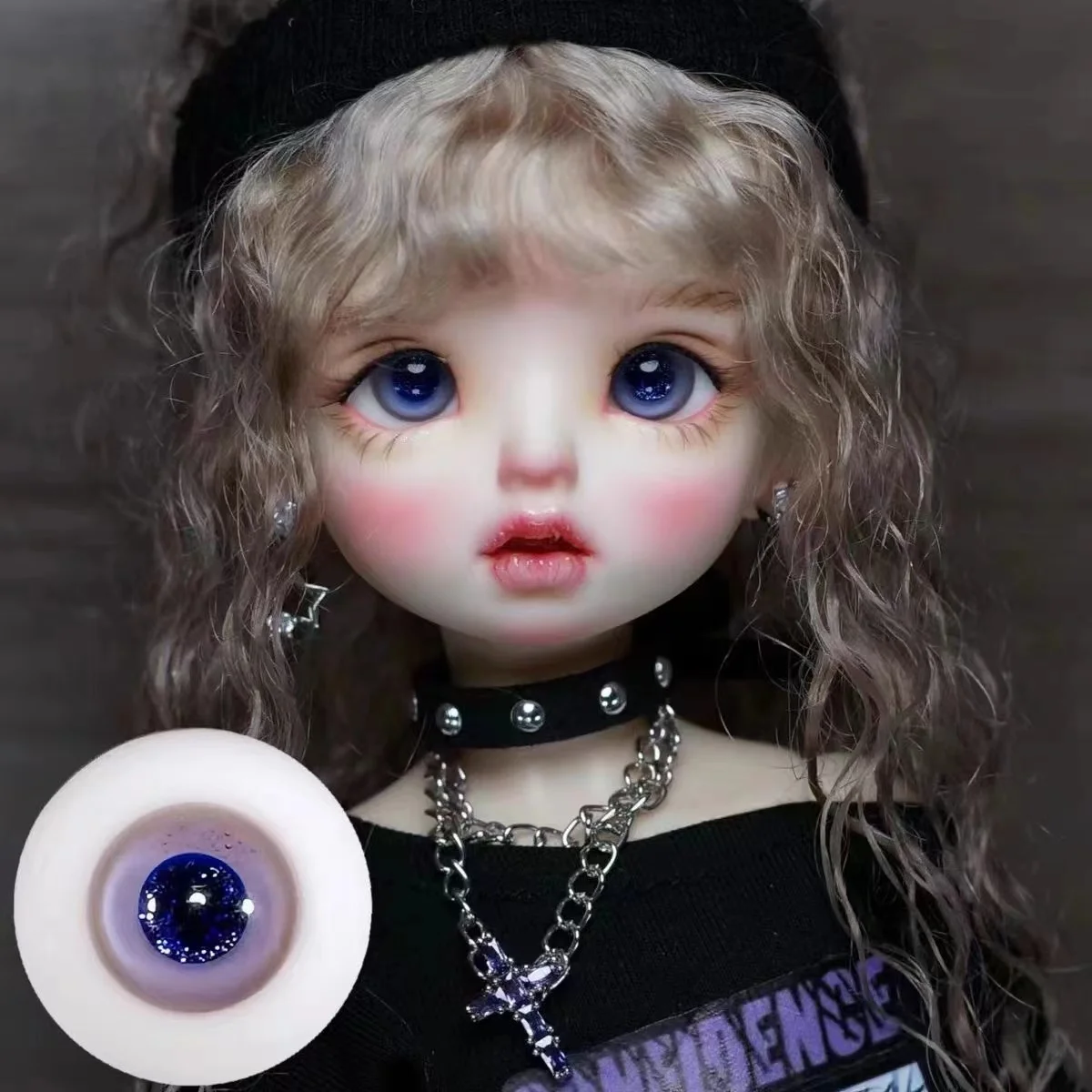 1/4 Натуральные сине-фиолетовые стеклянные глаза BJD OB11 с маленькой радужкой и нормальной радужкой кукольного глазного яблока