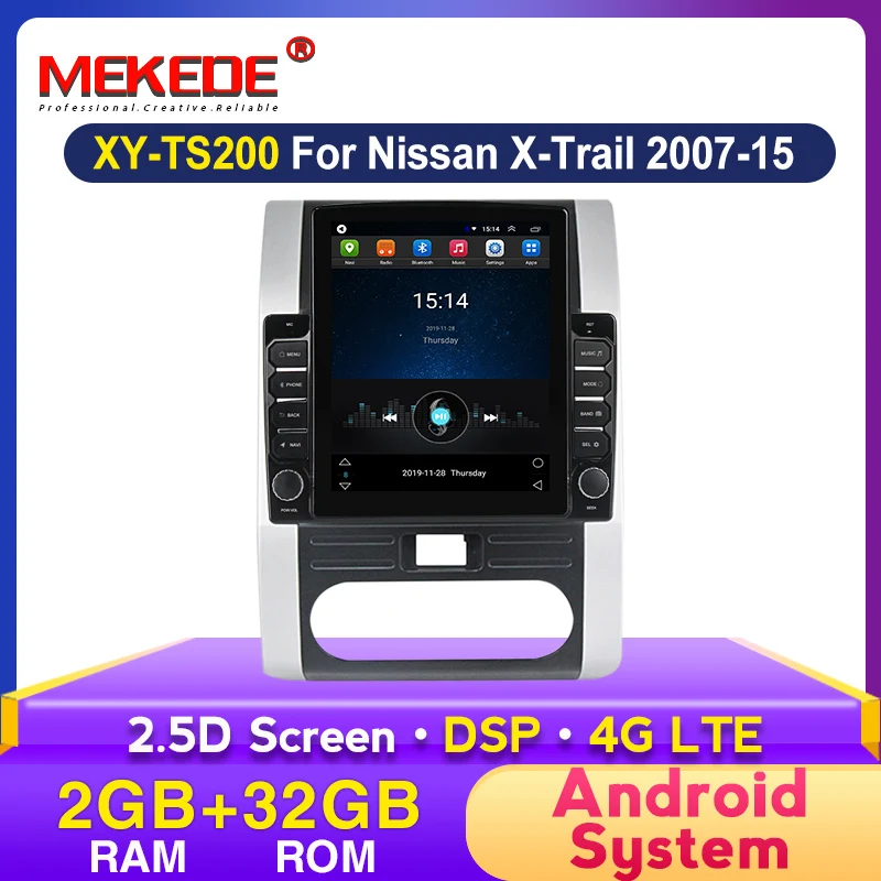 MEKEDE 2.5D Экран 4G LTE автомобильный радио мультимедийный плеер для Nissan X-trail t31 2007 2008-2012 IPS + DSP WIFI fm видео CARPLAY