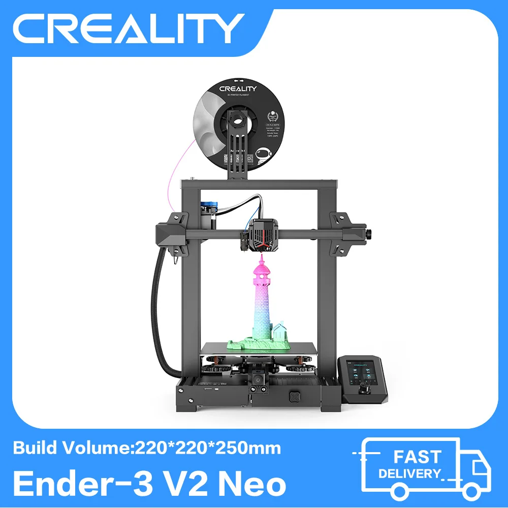 CREALITY 3D FDM Принтер Ender 3 V2 Neo 3D Принтер CR Touch с поддержкой автоматического выравнивания Возобновляет Печать И Цельнометаллический Экструдер Bowden