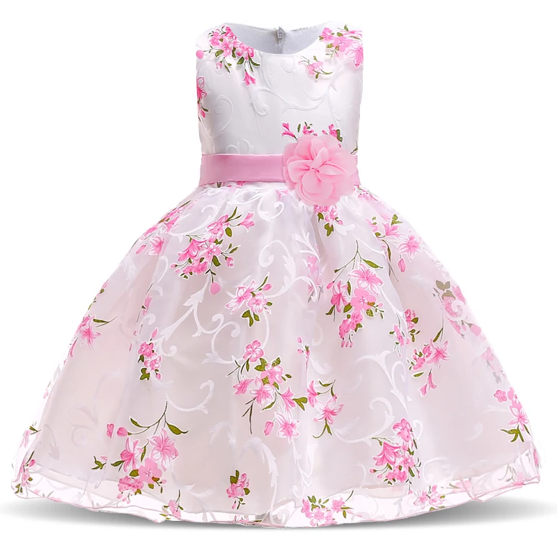 Детское летнее платье для девочек, свадебный костюм с цветочным принтом, праздничные платья принцессы на день рождения от 2 до 10 лет, детская одежда для девочек