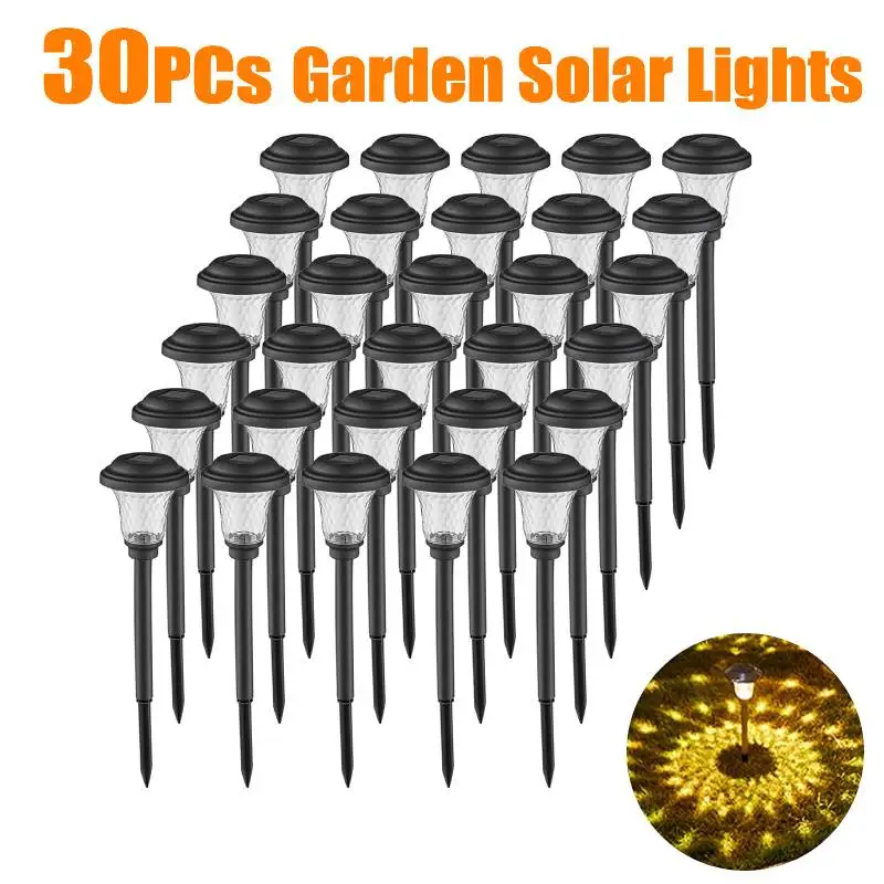 20 штук наружных солнечных фонарей, лампа для украшения сада, фонарь IP65, Водонепроницаемые газонные лампы, Солнечное ландшафтное освещение