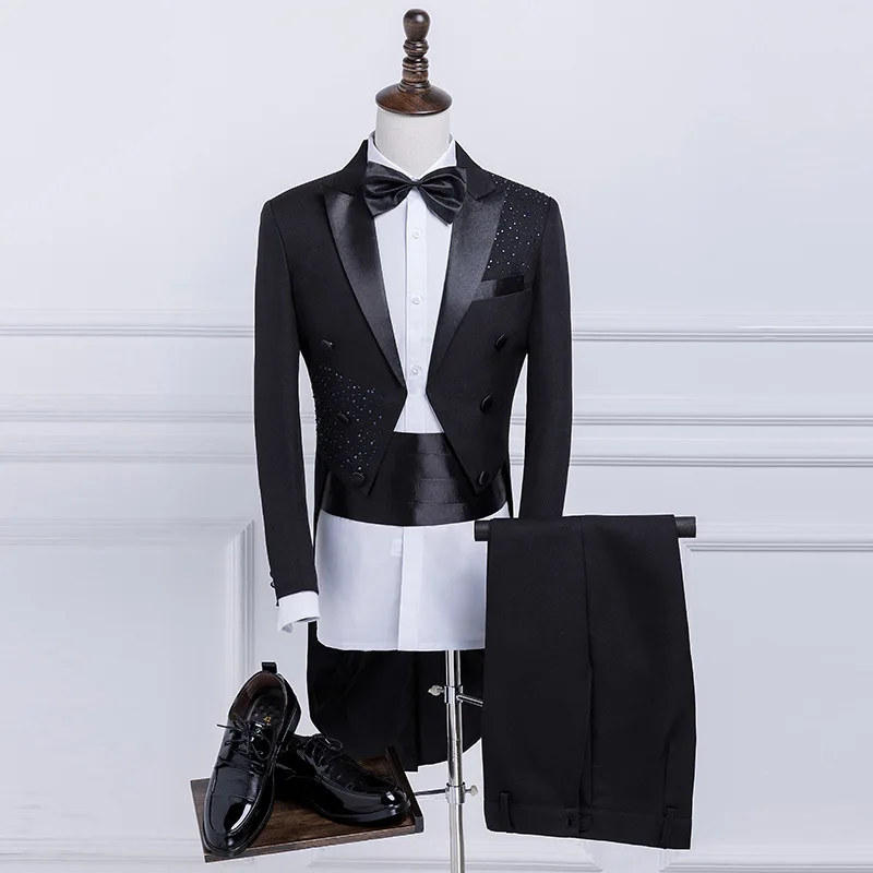 Сшитое на заказ свадебное платье жениха, блейзер, костюмы, брюки, деловые Классические брюки высокого класса SA04-14599