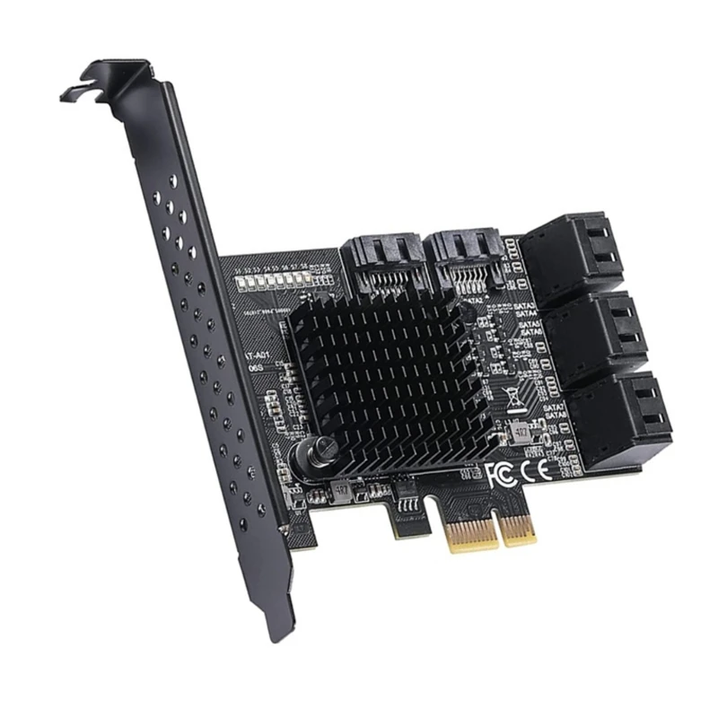 PCIE к 8-портовым адаптерам карт контроллера расширения SATA3.0 Адаптеры карт PCI-E Стабильная работа, простота в использовании
