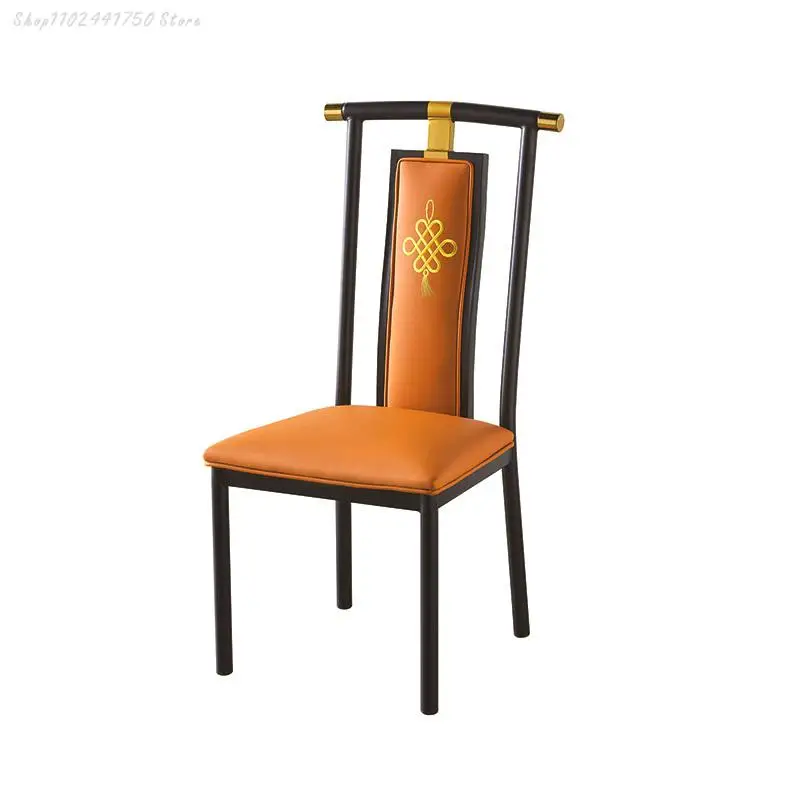 Обеденный стул в гостиничном стиле, банкетный стул в стиле гостиничной коробки, чугунный стол с высокой спинкой и стул в магазине Hot Pot, новый китайский стул