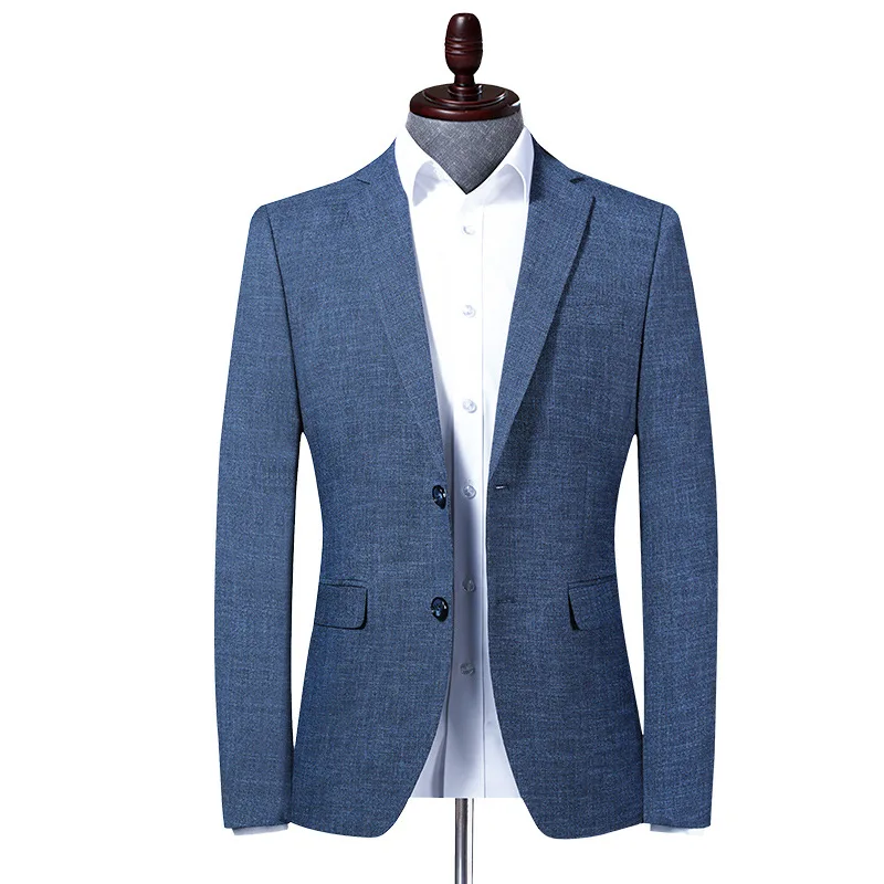 Повседневный костюм, Куртки, Блейзер для мужчин, Элегантная Свадебная Синяя Приталенная верхняя одежда, Однобортные блейзеры, Роскошные пальто оверсайз в Корейском стиле