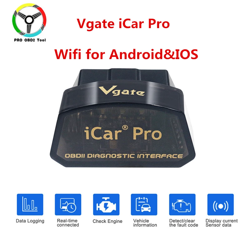 Оригинальный Vgate iCar Pro Wifi Bluetooth 4,0 WIFI ELM327 V2.1 OBD2 Сканер iCar Pro для Android/IOS OBD2 Автомобильный Диагностический Автоматический инструмент